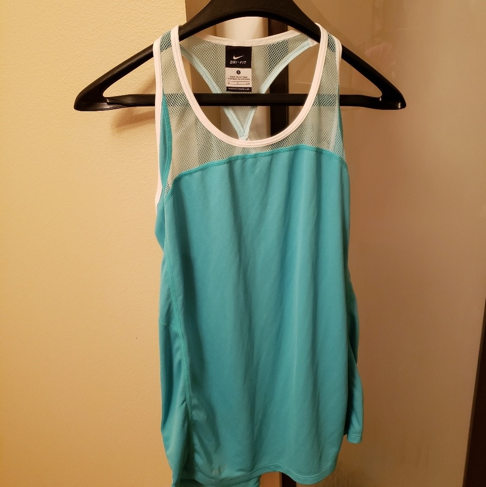 Nike Dri Fit Womens Blue Athletic Tank Top size S